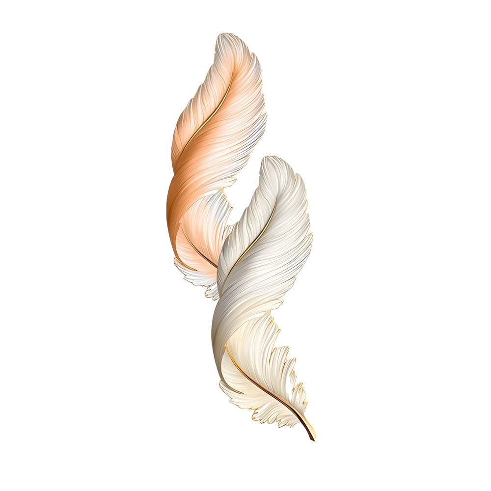 Feather LED Wall Art with Remote Control - Modern Decorative Lighting