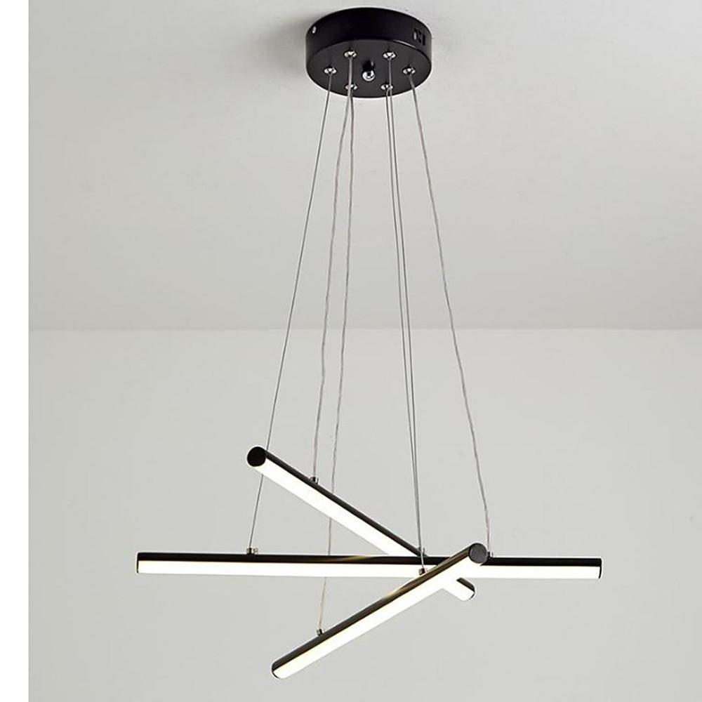 Modern 3-Light LED Bar Chandelier in Aluminum & PVC