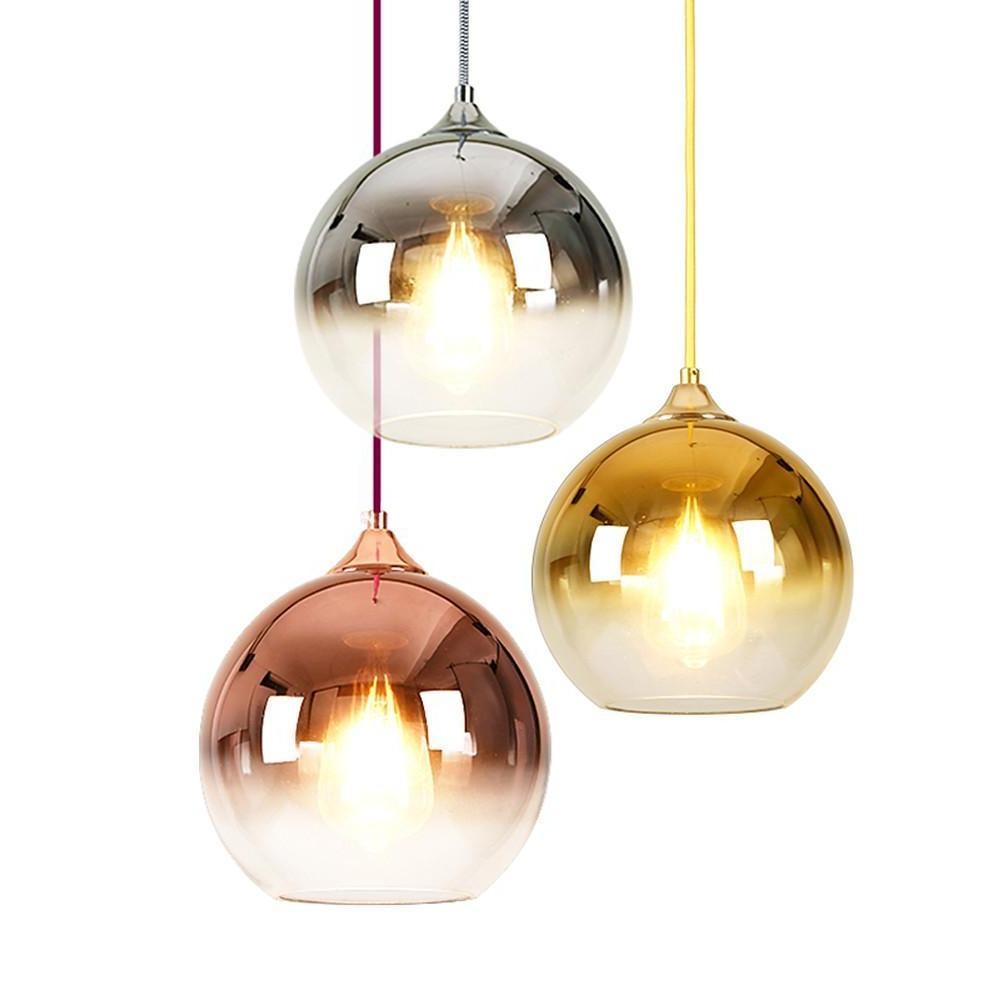 Gradient Glass Globe Pendant Light – Modern Kitchen Island Lighting