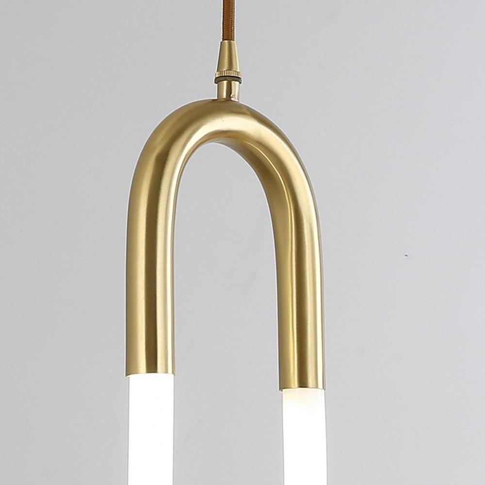 Modern Geometric Pendant Light Gold Copper Acrylic LED 8W