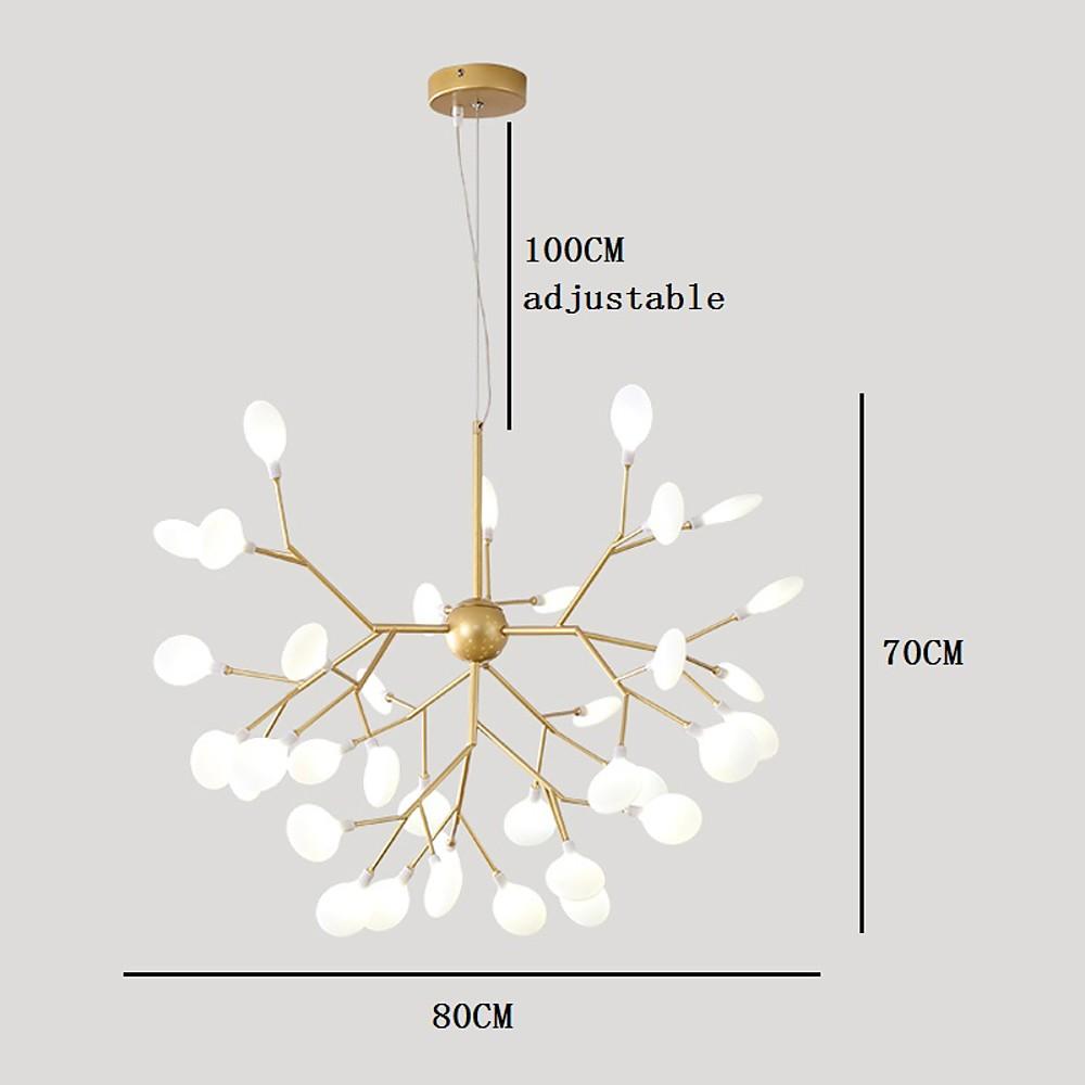 36-Light Sputnik Chandelier - Modern Gold & White Acrylic Design