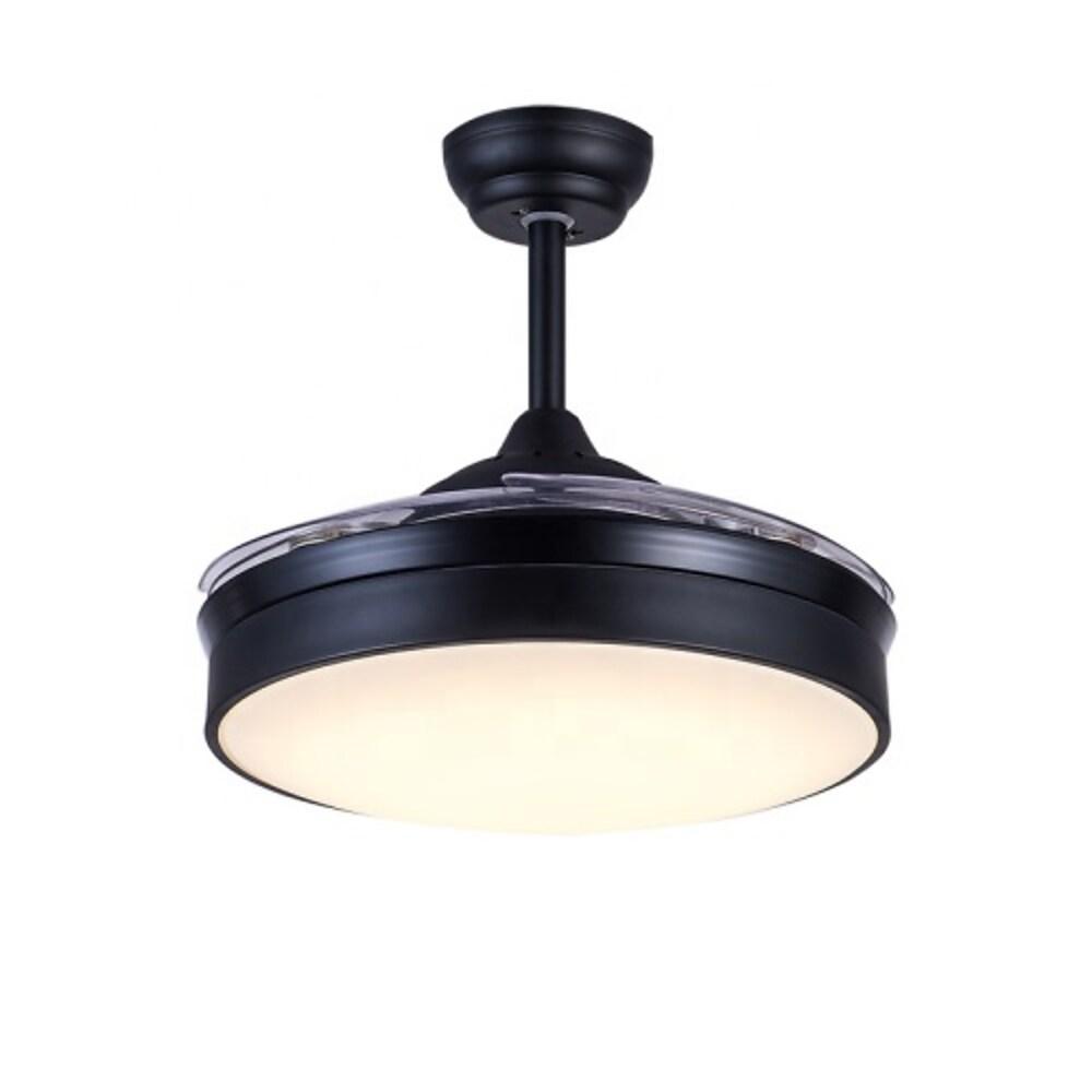 Nordic Drum Retractable LED Ceiling Fan Light with Remote