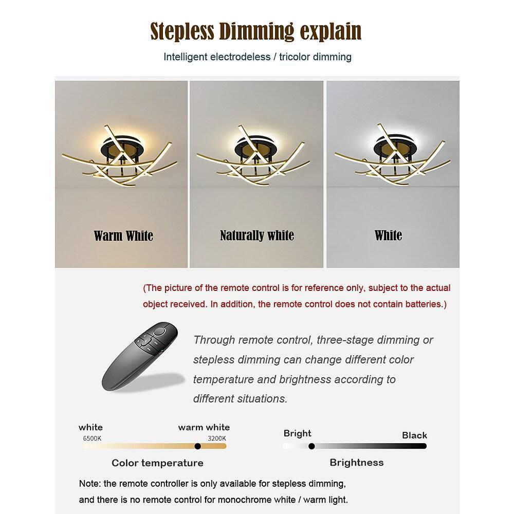 Curved Linear Dimmable LED Semi-Flush Mount Ceiling Light