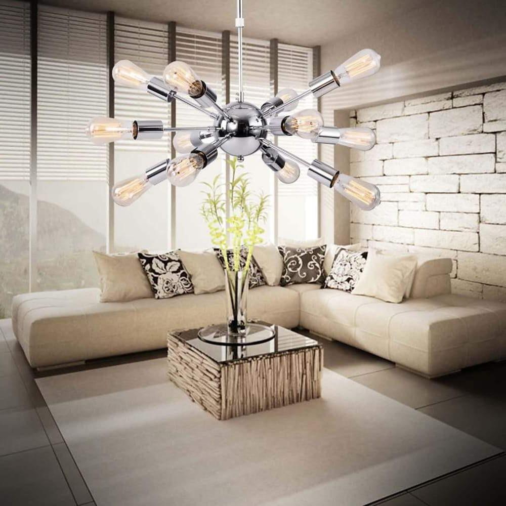 Modern Sputnik Chandelier with 12 Lights - Metal Dining Room Fixture
