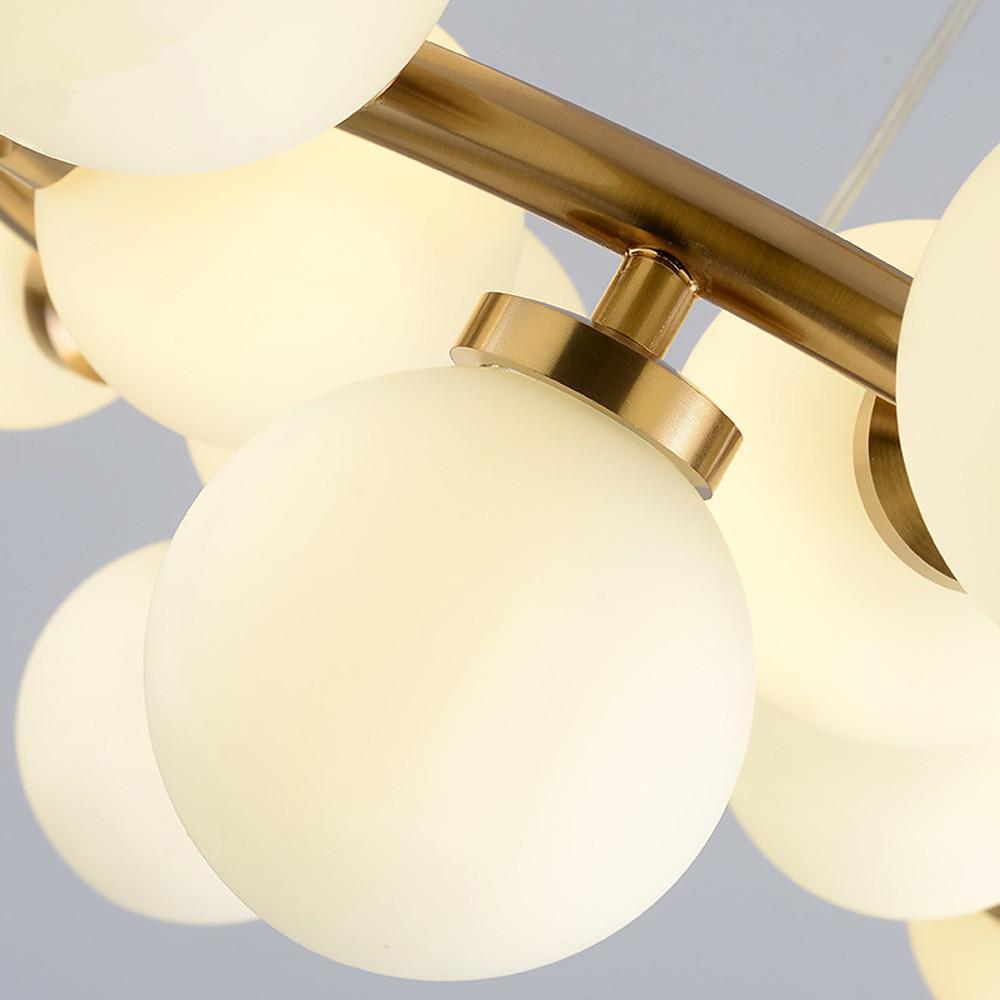 Modern Glass Globe Cluster Chandelier with Electroplated Finish