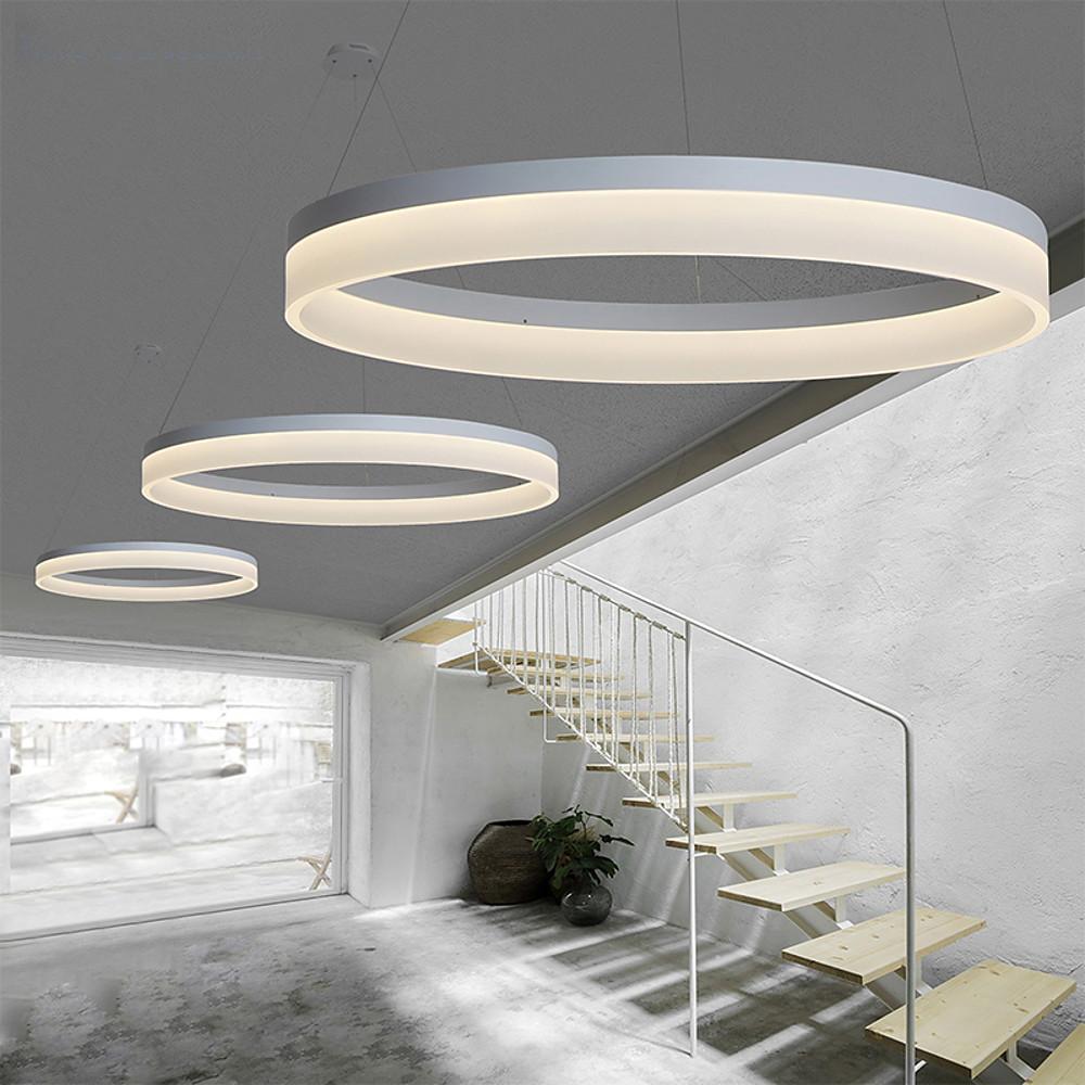 Modern Ring Pendant Light Aluminum Acrylic LED Ceiling Fixture