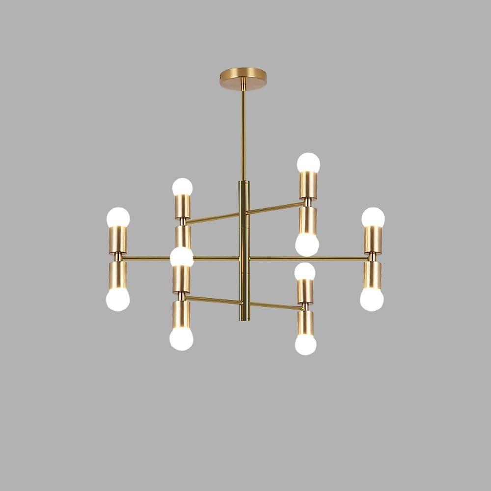 6-Light Geometric Chandelier Modern Metal Pendant Gold & Black