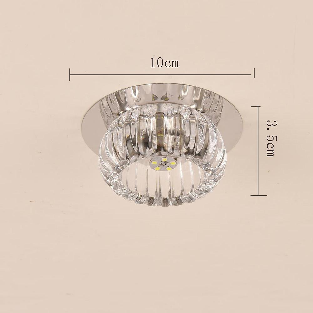 Geometric Crystal Flush Mount Ceiling Light Metal LED 4 Inch