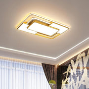 Modern Geometric LED Flush Mount Ceiling Light - Metal & Acrylic