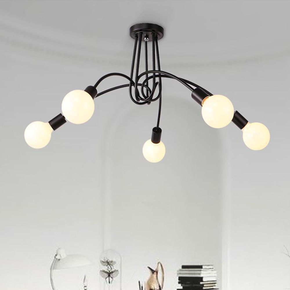 5-Light Twisted Metal Industrial Vintage Chandelier