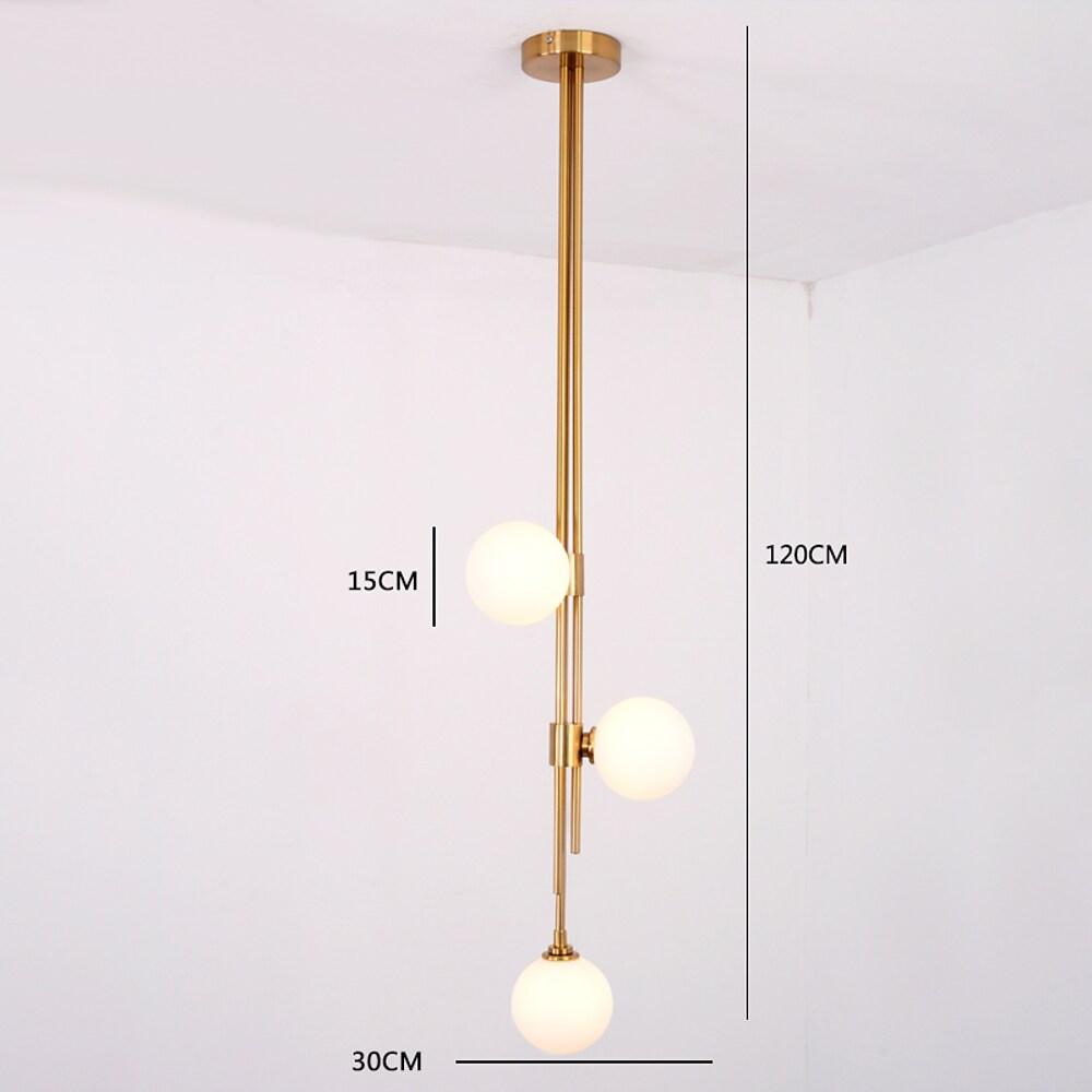 Elongated Gold Pendant Light - Metal & Glass Industrial Fixture