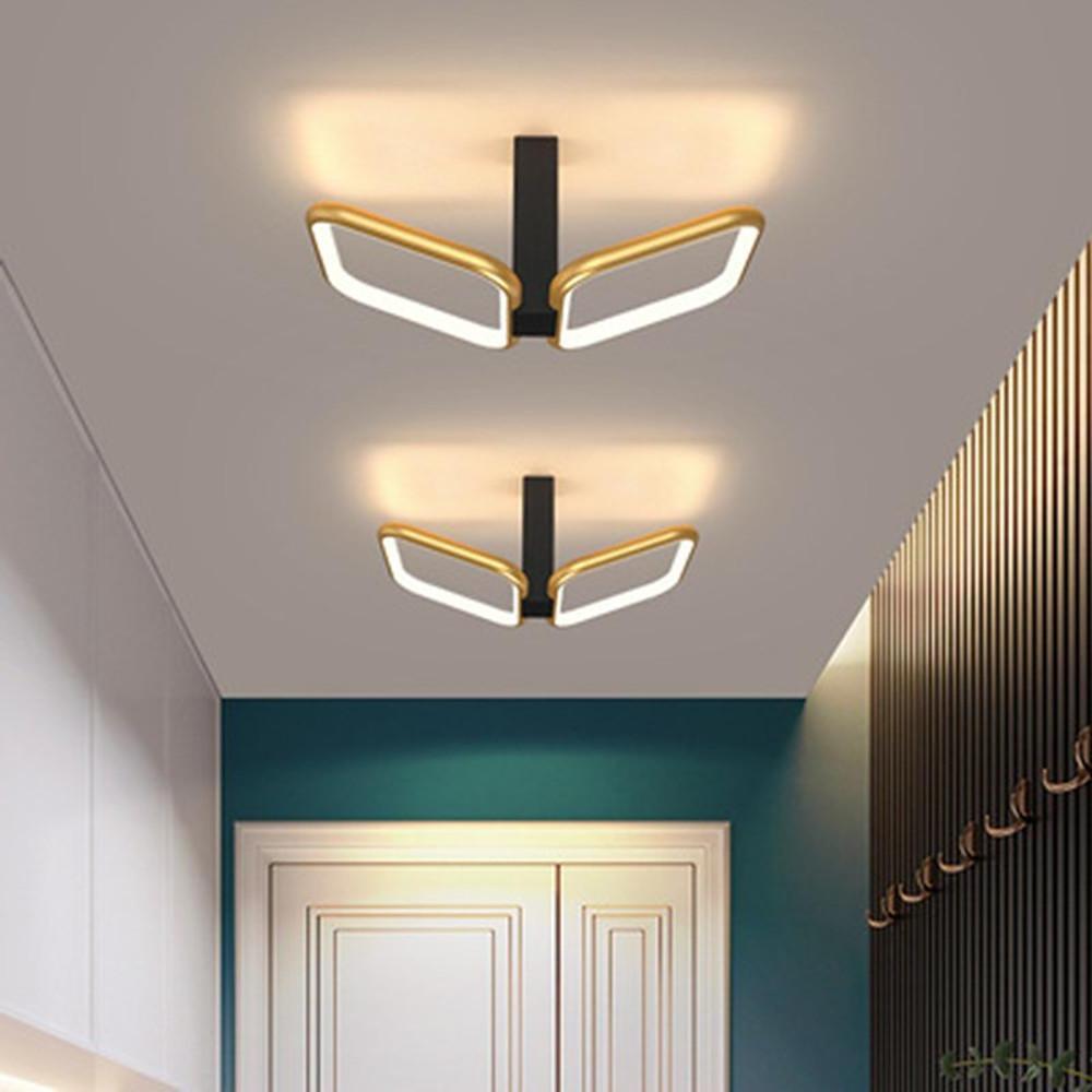 Geometric Gold Flush Mount LED Ceiling Light - Aluminum Finish