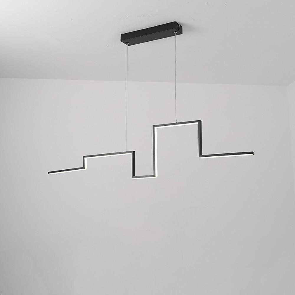 Modern Irregular Linear LED Pendant Light - Metal & PVC Design