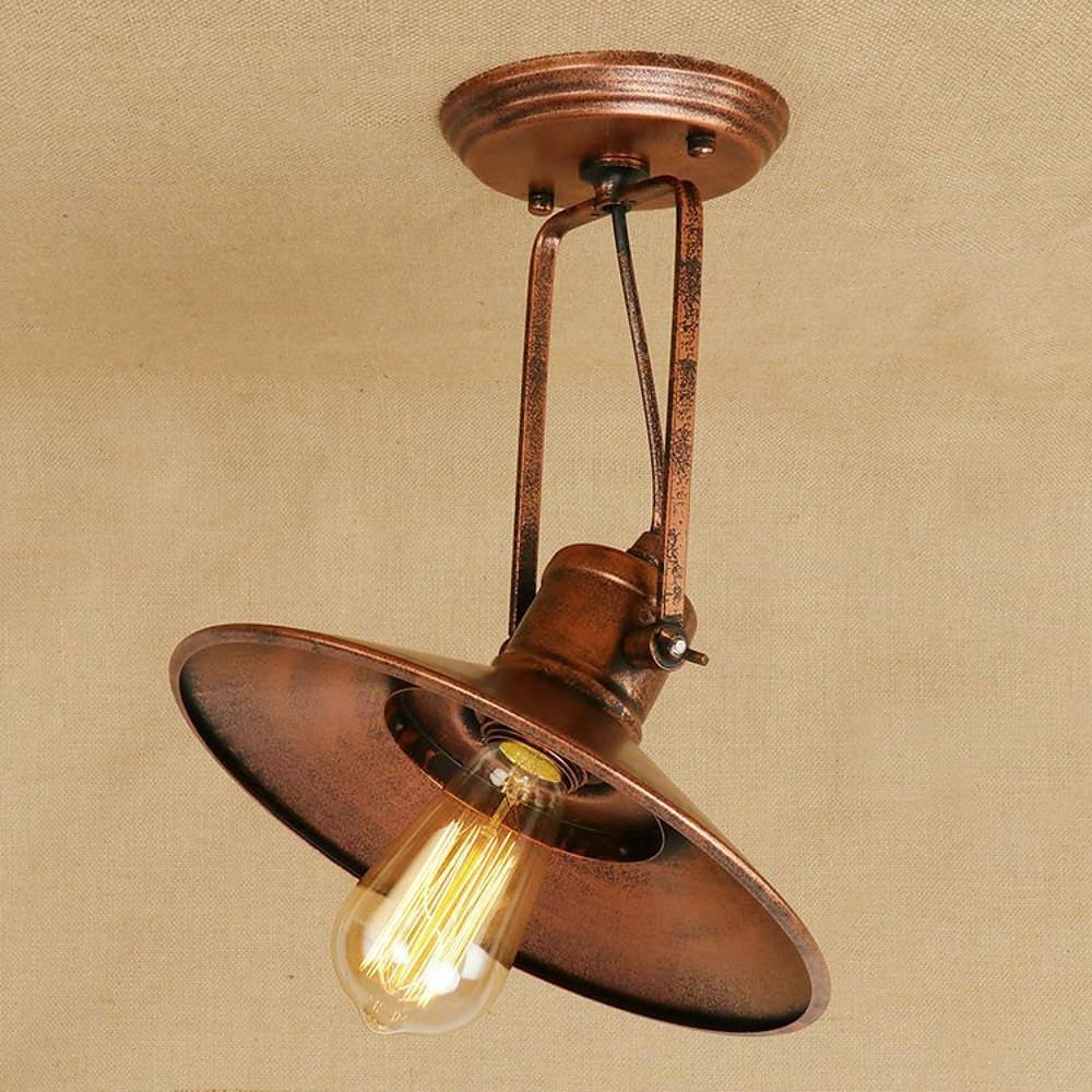 Industrial Metal Pendant Light with Vintage Edison LED Bulb