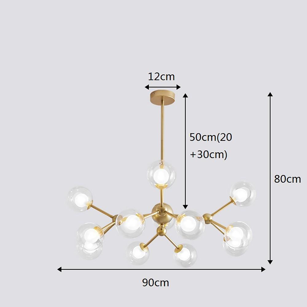 12-Light Sputnik Semi Flush Chandelier - Modern Starburst Design