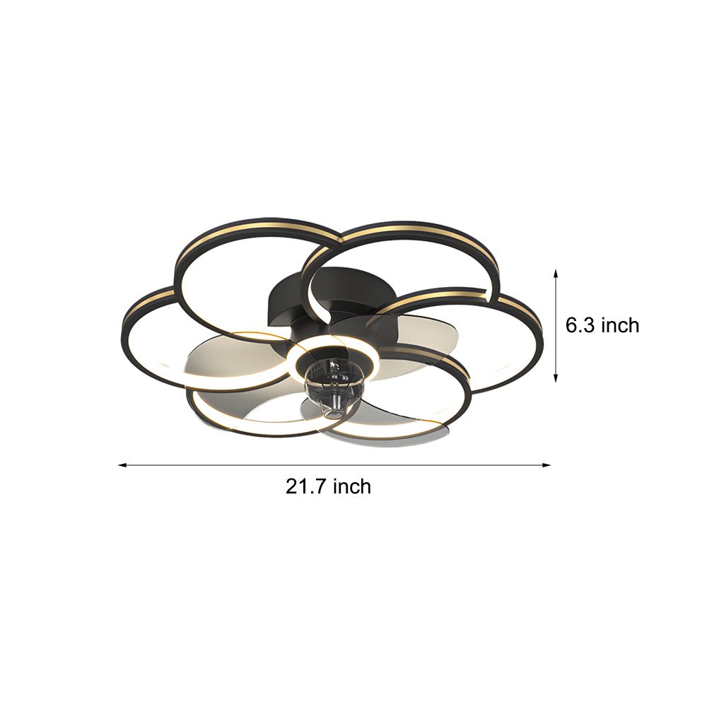 Modern Floral LED Ceiling Fan Light with Remote Control
