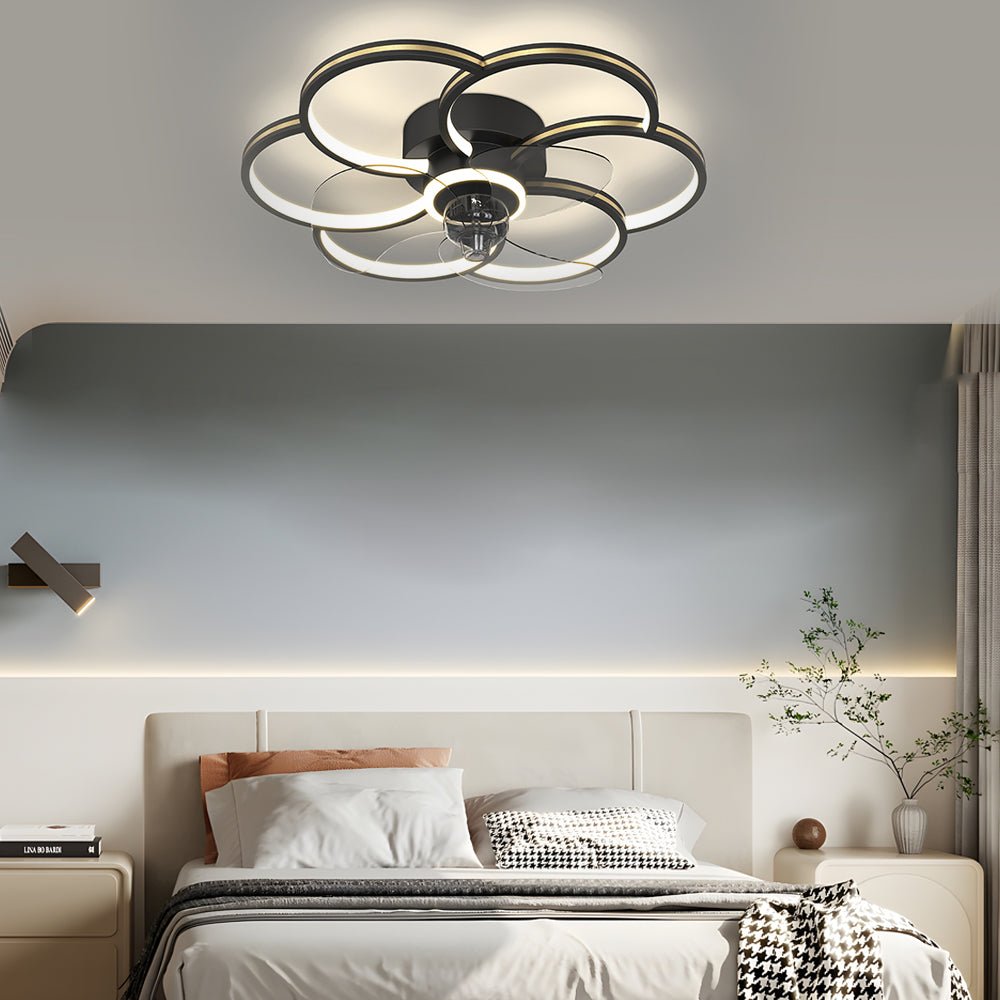 Modern Floral LED Ceiling Fan Light with Remote Control