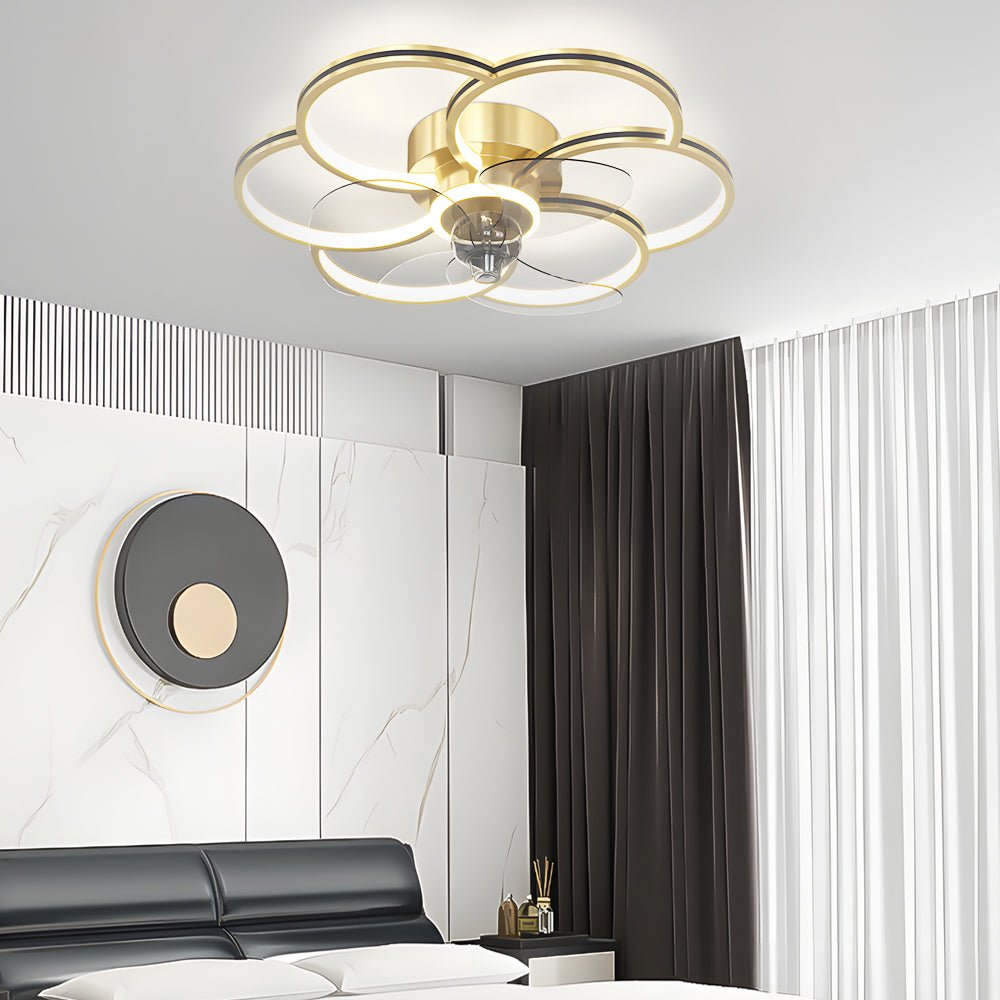 Modern Floral LED Ceiling Fan Light with Remote Control
