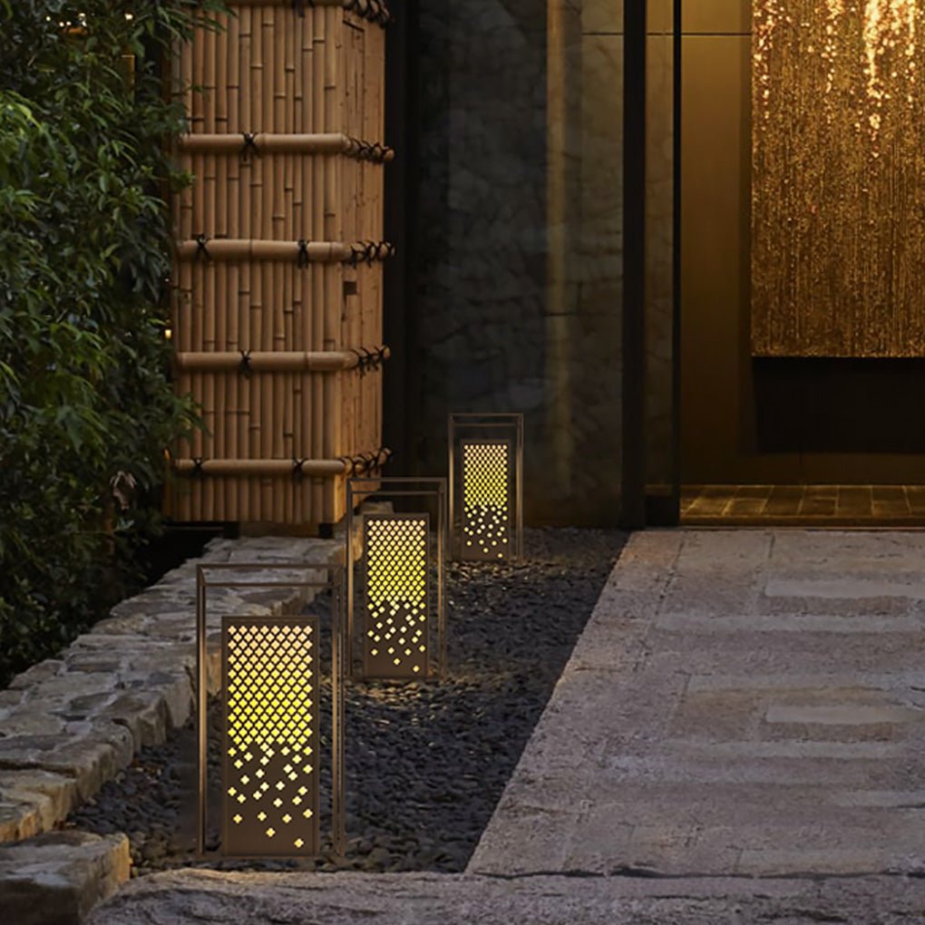 Floral Carved Garden Light Waterproof Outdoor Landscape Lamp