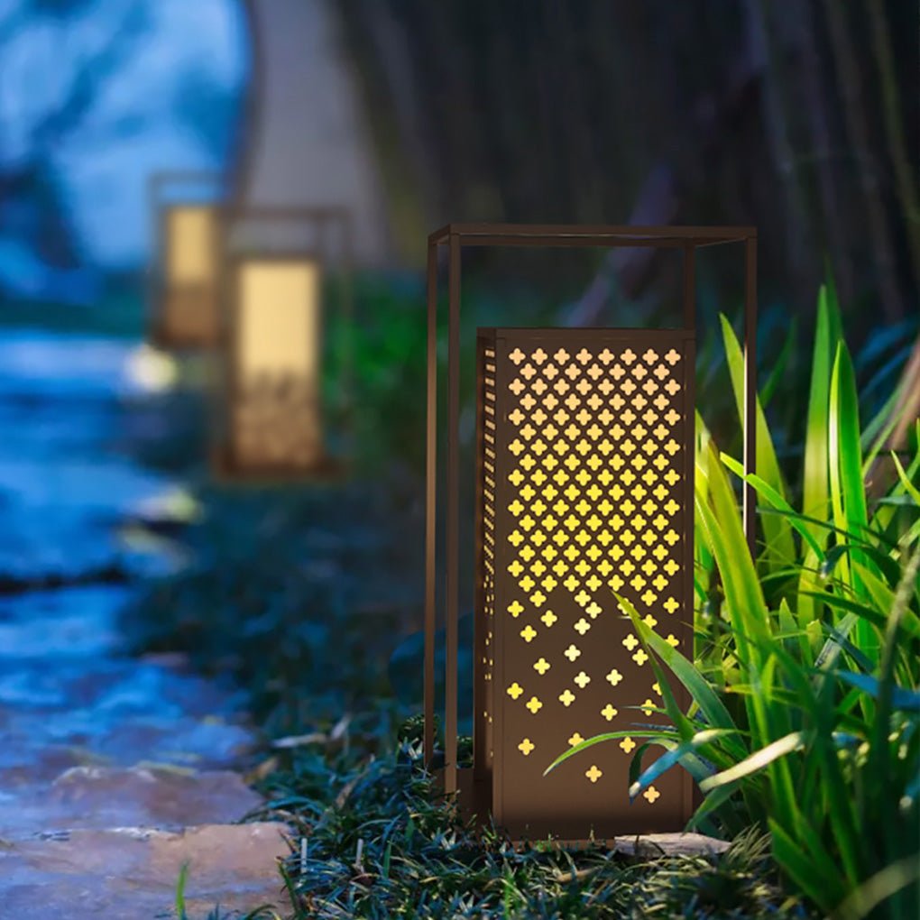 Floral Carved Garden Light Waterproof Outdoor Landscape Lamp