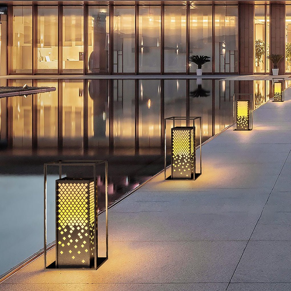 Floral Carved Garden Light Waterproof Outdoor Landscape Lamp