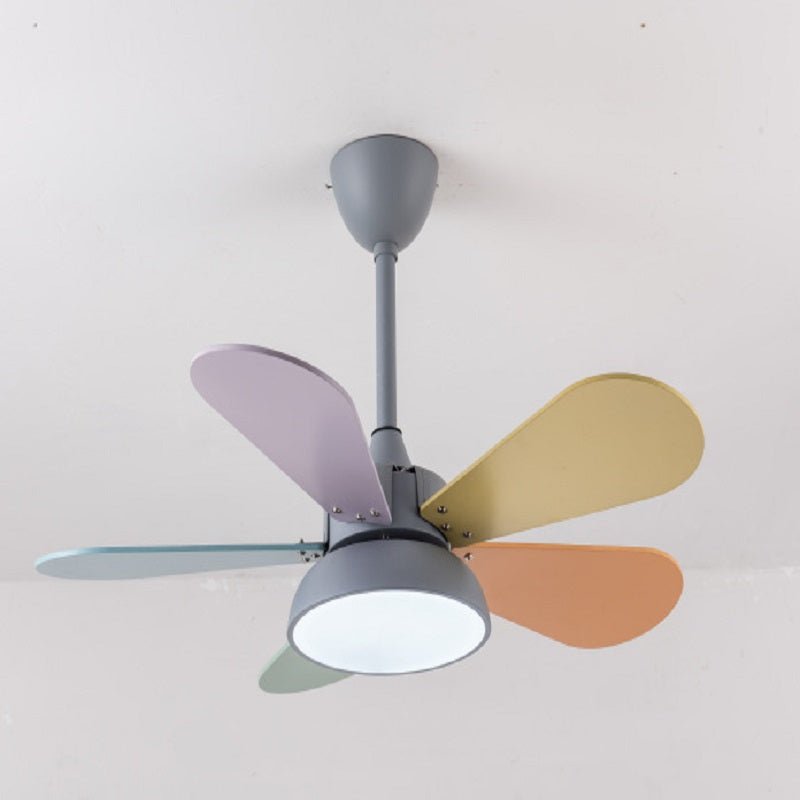 Modern Wooden Ceiling Fan with Light for Kids Room