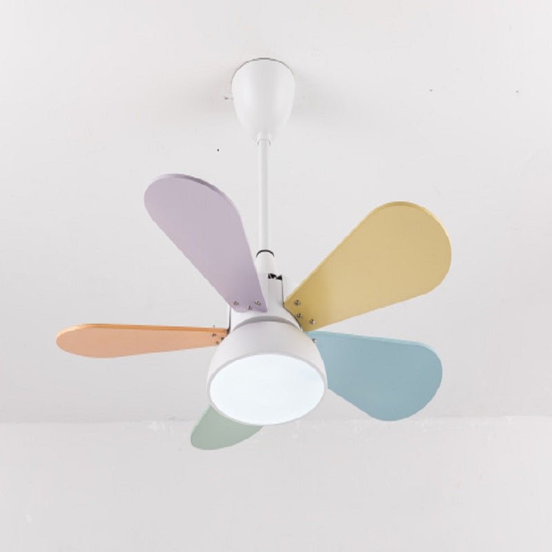 Modern Wooden Ceiling Fan with Light for Kids Room