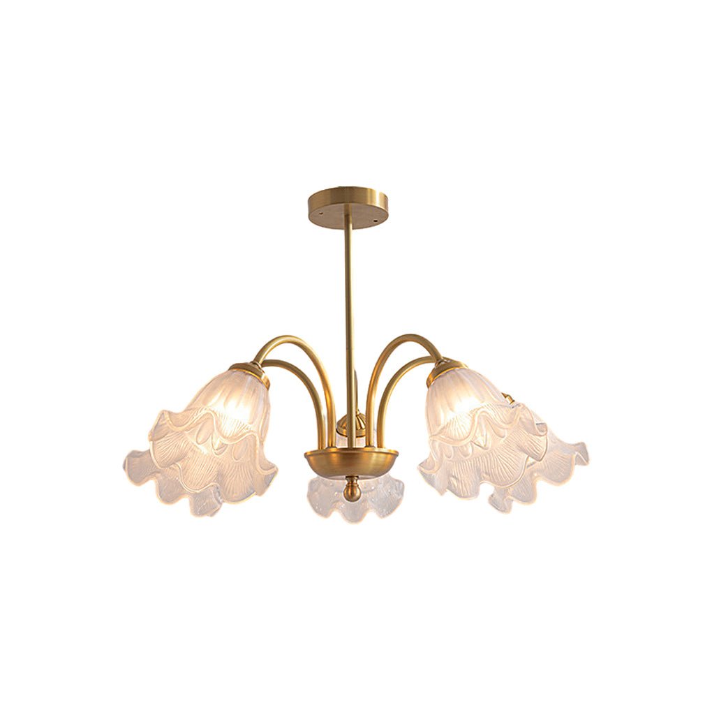 Modern Floral Glass Shade Chandelier with 3-Step Dimming