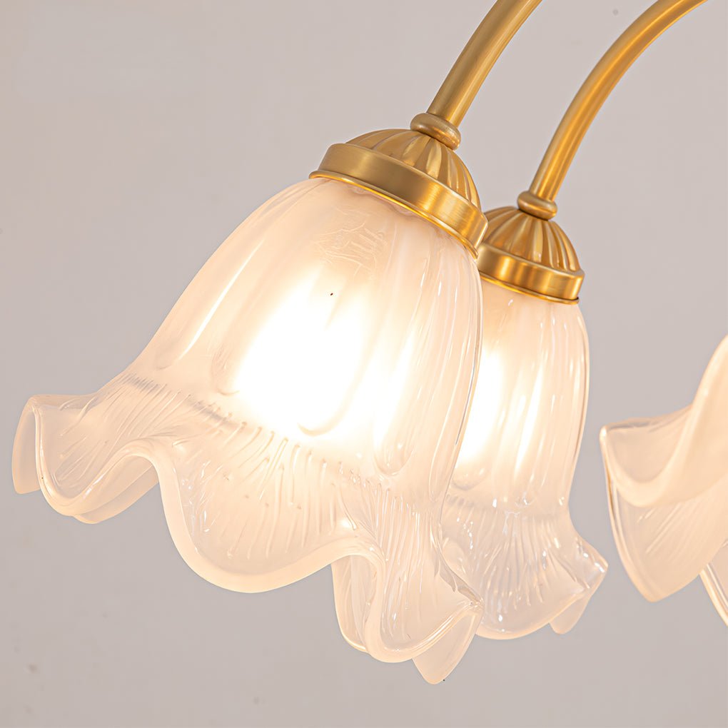 Modern Floral Glass Shade Chandelier with 3-Step Dimming