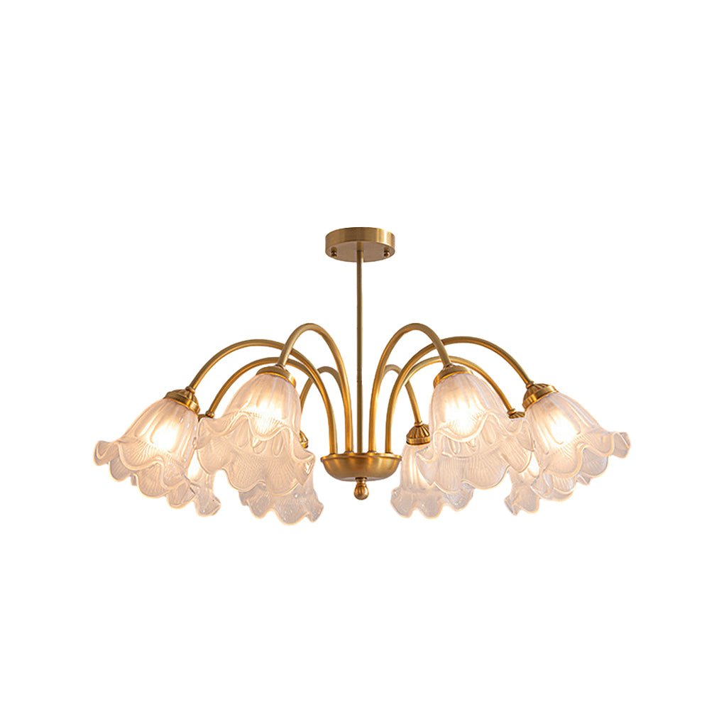 Modern Floral Glass Shade Chandelier with 3-Step Dimming