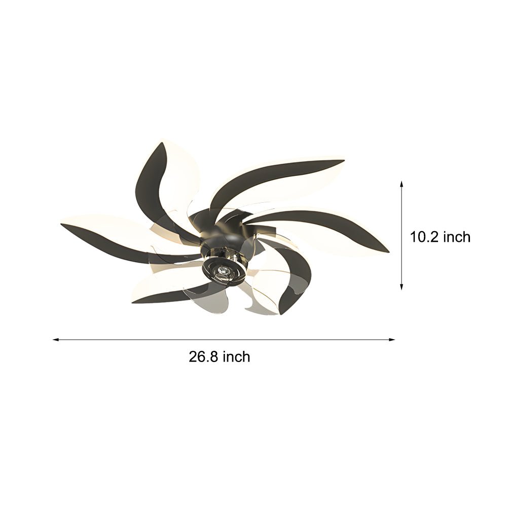 Modern Floral Ceiling Fan Light with Dimmable LED | 3 Finishes