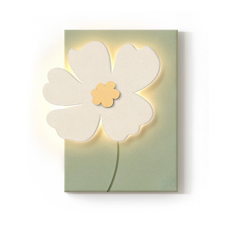 3D Floral Sandstone Wall Art with LED Backlight & Remote Control