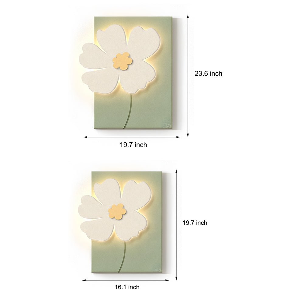 3D Floral Sandstone Wall Art with LED Backlight & Remote Control