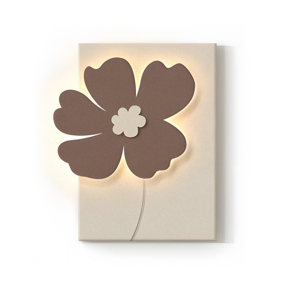 3D Floral Sandstone Wall Art with LED Backlight & Remote Control