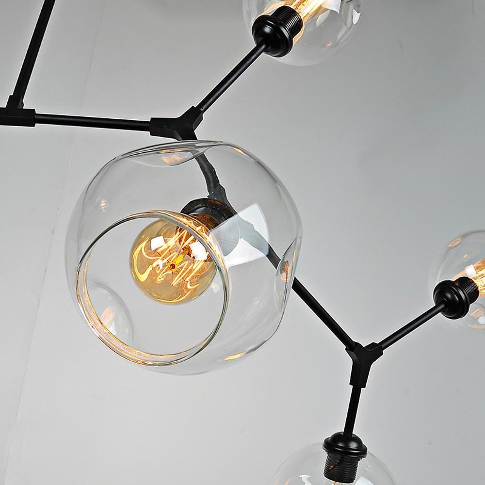 Sputnik Industrial Glass Chandelier with Customizable Shades
