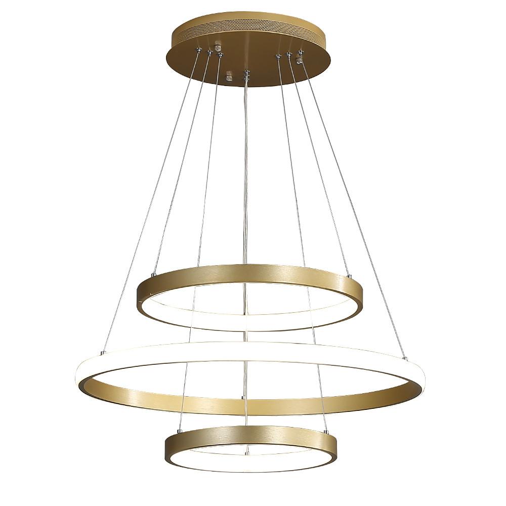 Adjustable Ring LED Chandelier - Dimmable Gold Contemporary Design