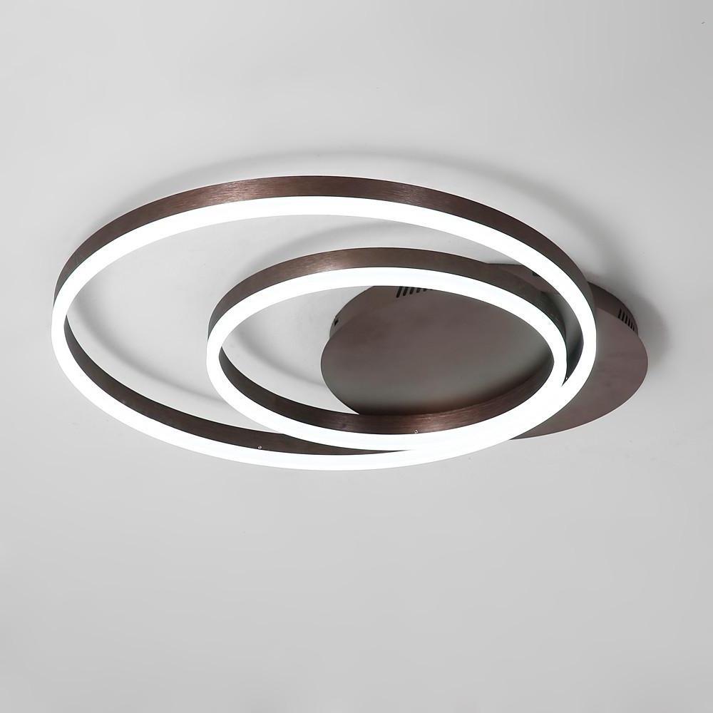 Modern Geometric Flush Mount LED Ceiling Light with Dimmable Remote