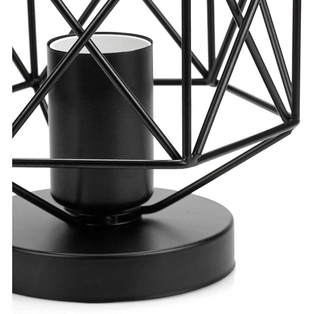 Black Metal Wire Frame Semi-Flush Mount Ceiling Light Industrial