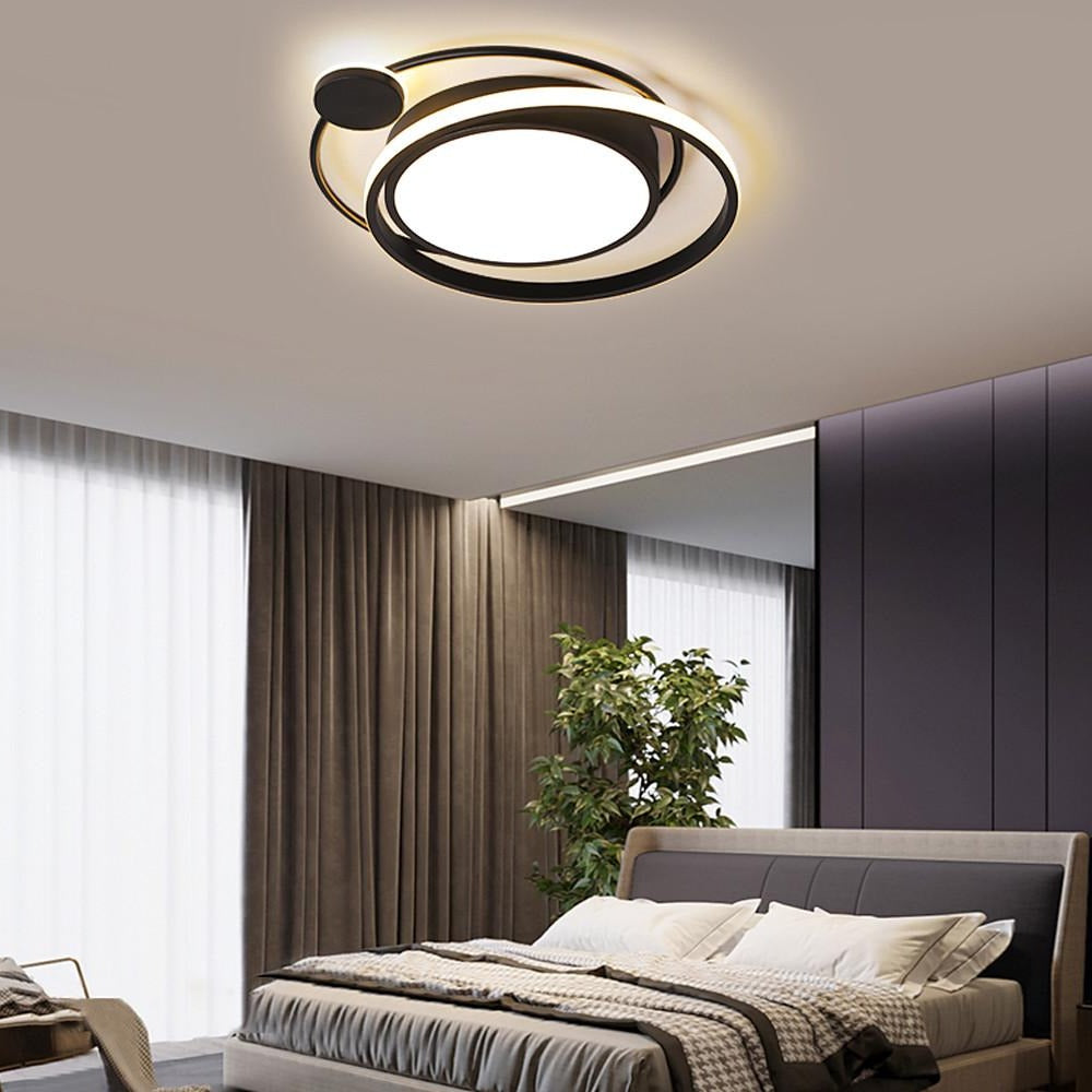LED Geometric Circle Flush Mount Ceiling Light - Dimmable Acrylic