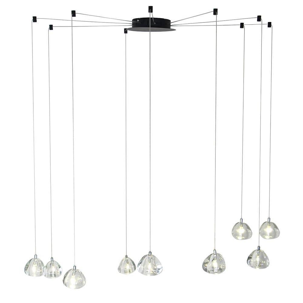 Contemporary Raindrop Crystal Chandelier with Metal Frame – 9-Light