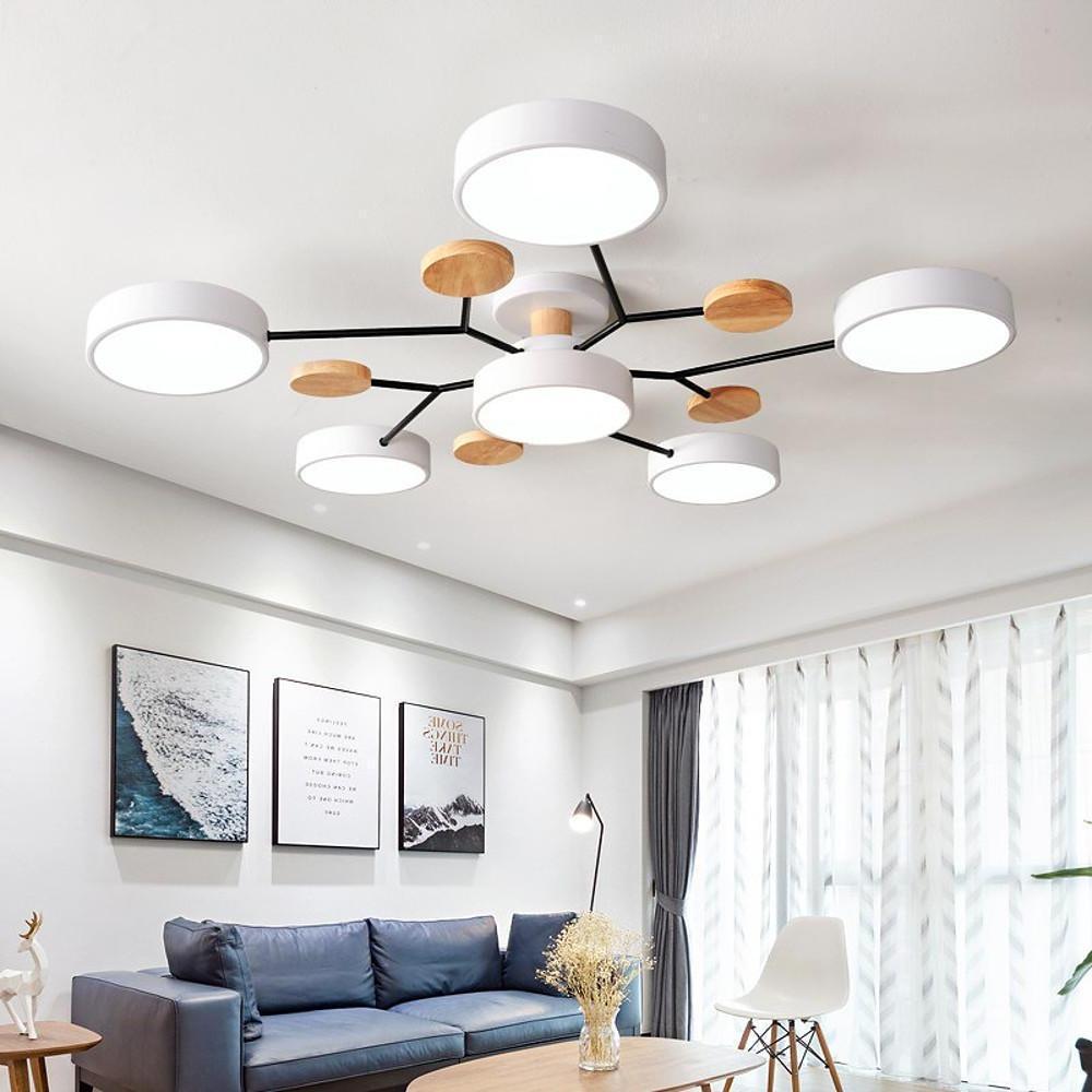 Sputnik LED Chandelier Modern Geometric Metal PVC Ceiling Light