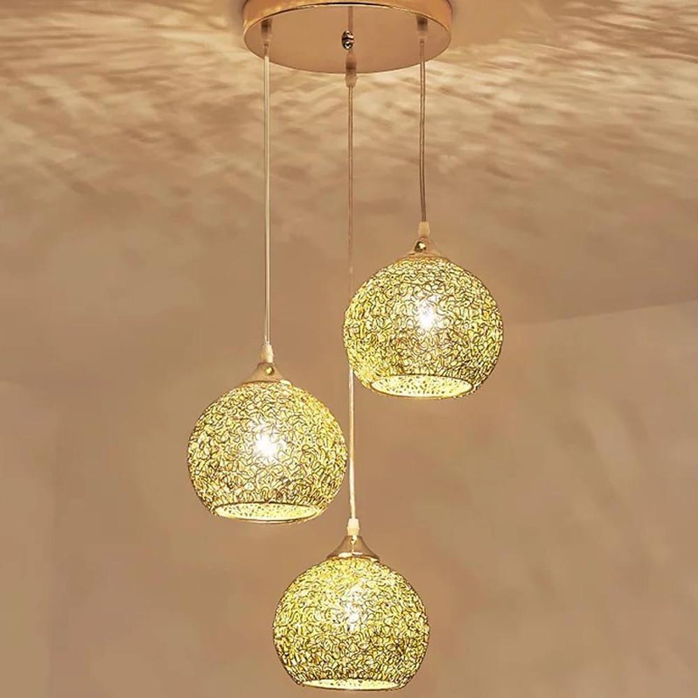 Modern Metal Bar Cluster Pendant Light – Adjustable 3-Light Fixture