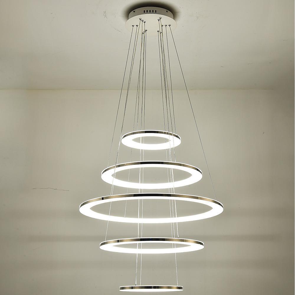 5-Tier Adjustable Modern Chandelier with Integrated LED Lights