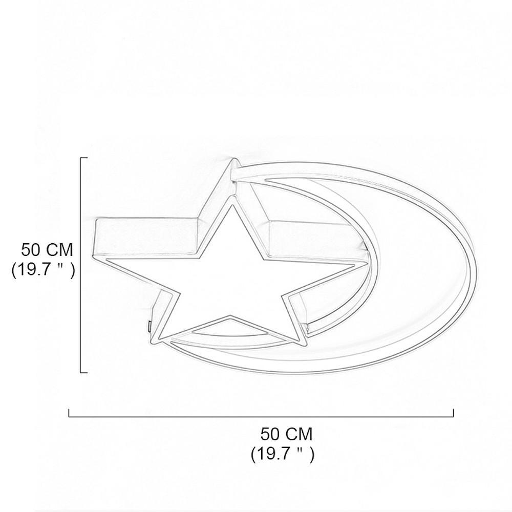 Moon Star Flush Mount Light LED Kids Bedroom Ceiling Light