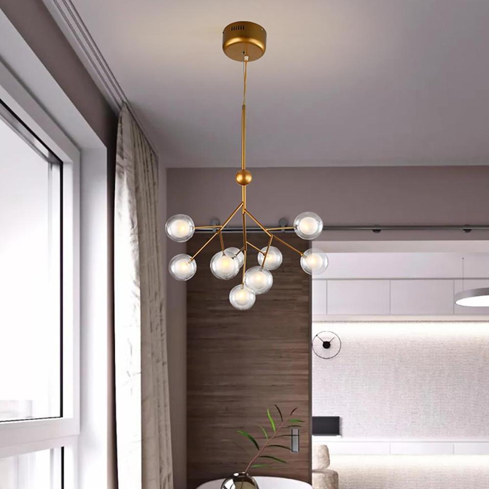 Modern Sputnik Chandelier 9-Light Metal Cluster Pendant Ceiling Light
