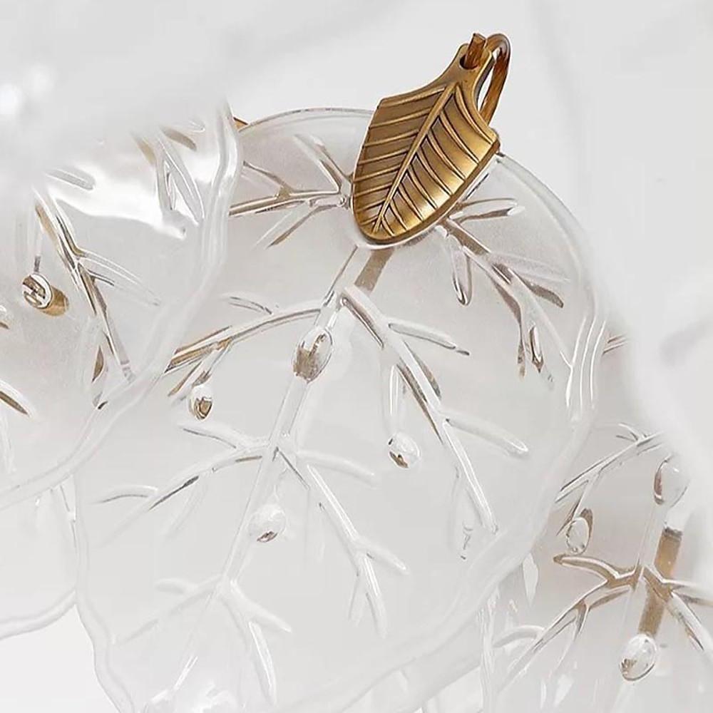 Leaf Flush Mount Ceiling Light • Metal & Glass LED Fixture