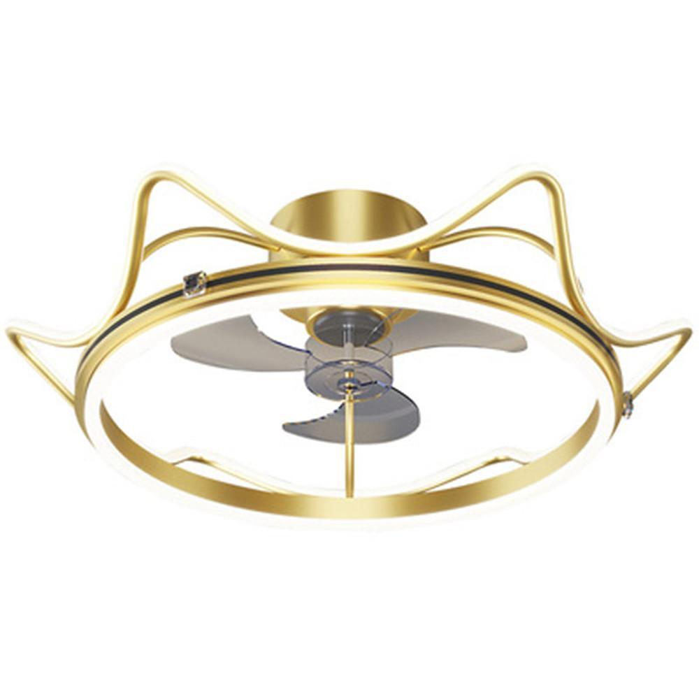 Modern Bladeless Ceiling Fan Light with LED - Metal & Acrylic