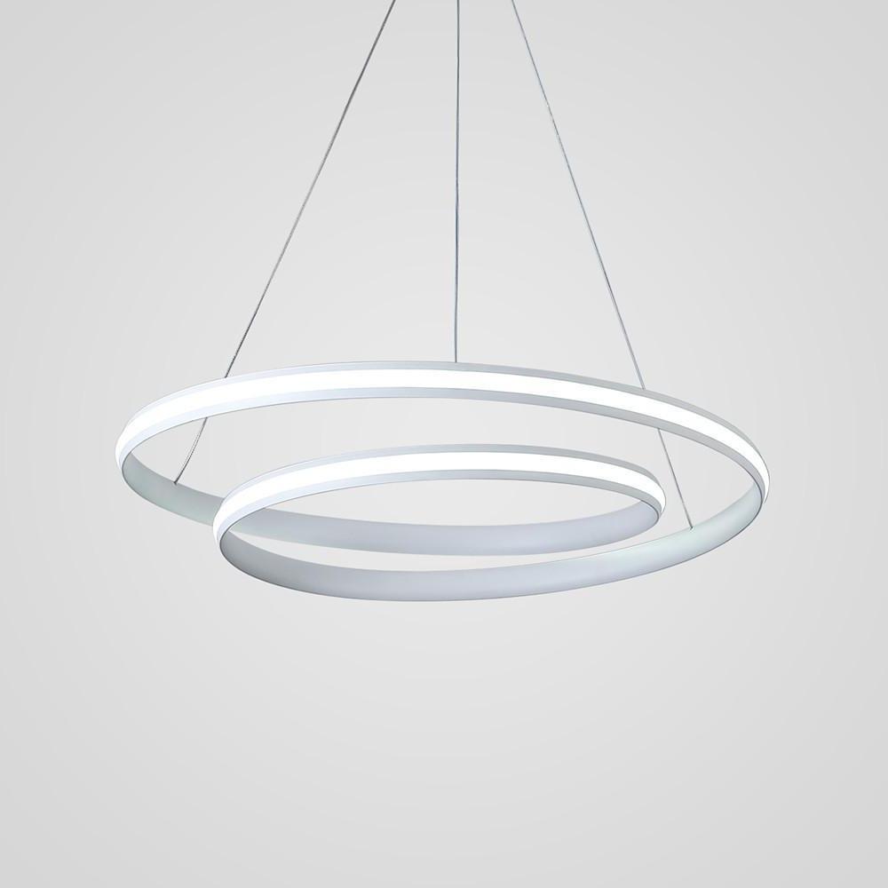 18" Spiral LED Dimmable White Modern Adjustable Pendant Light