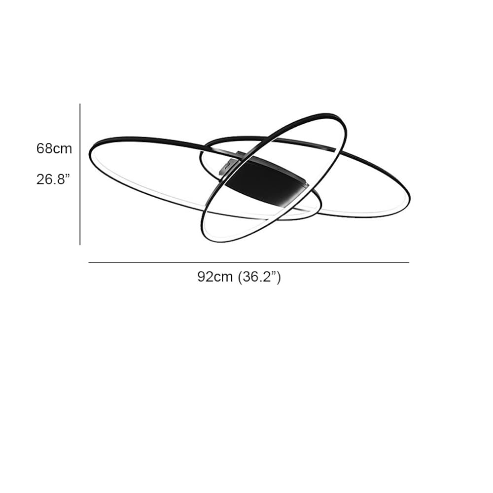 Overlapping Oval LED Flush Mount Ceiling Light - Modern Metal