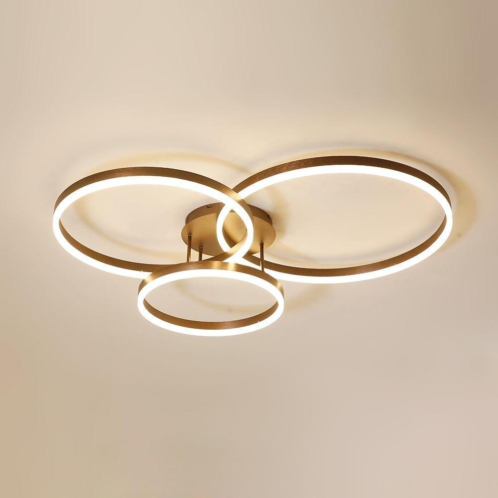 3 Circle Minimalist LED Flush Mount Ceiling Light - Acrylic & Aluminum